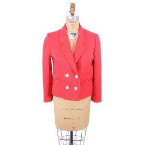 Vintage 1960s Bold Red Blazer Mort Schrader Jacket | W 36"